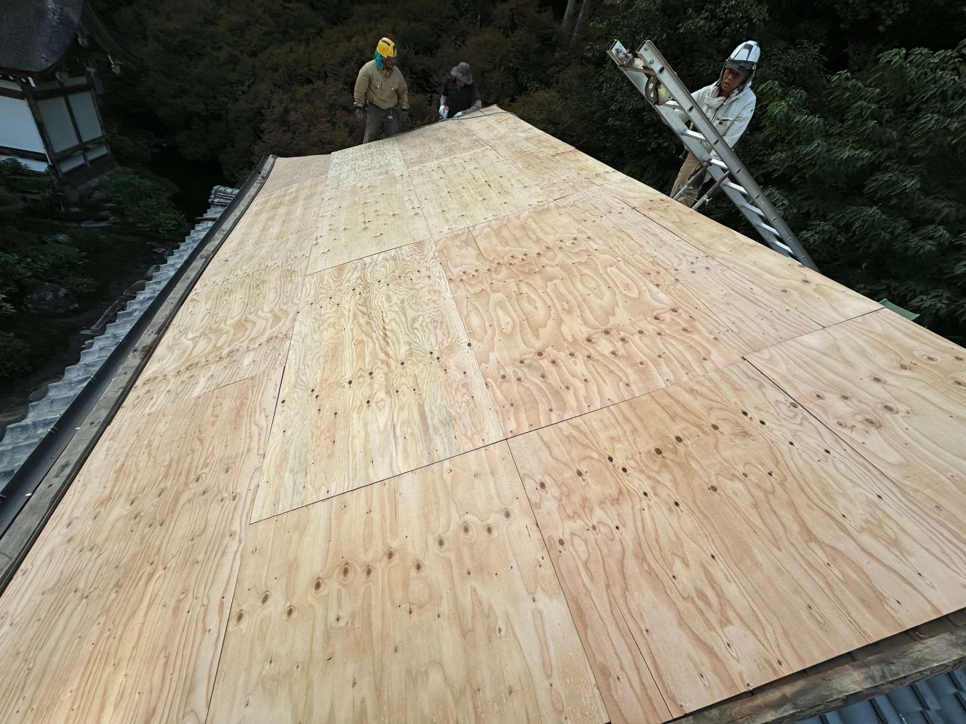 2025年11月施工　屋根の葺き替え　屋根の張り替え　山県市　T寺様