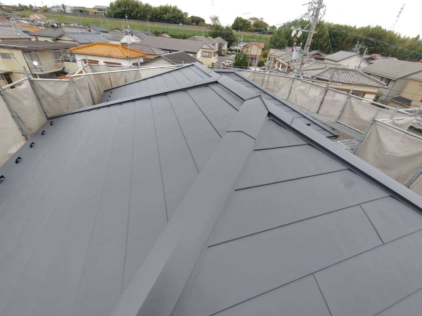 2025年11月施工　屋根カバー工法　屋根板金カバー工法　可児市F様邸