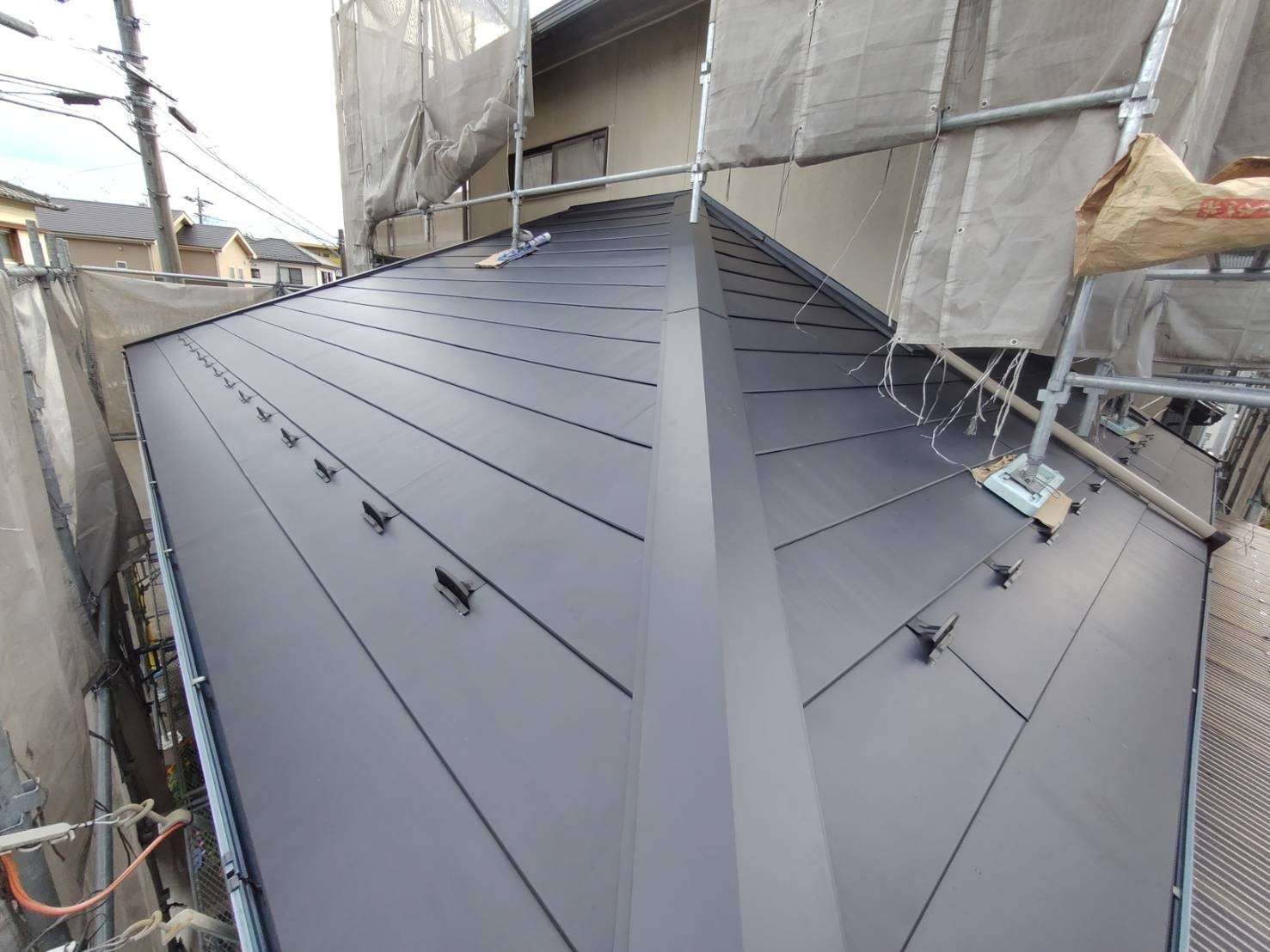 2025年11月施工　屋根カバー工法　屋根板金カバー工法　可児市F様邸