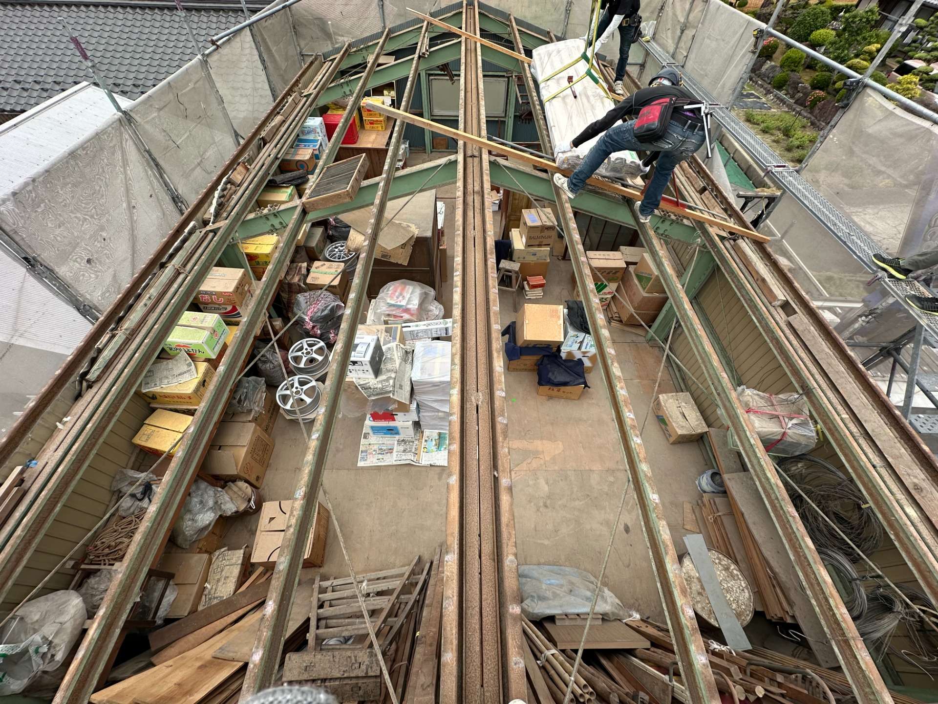 2026年7月施工　【本巣市】築50年のスレート屋根の葺き替え　錆びた外壁の塗装　あまどい交換