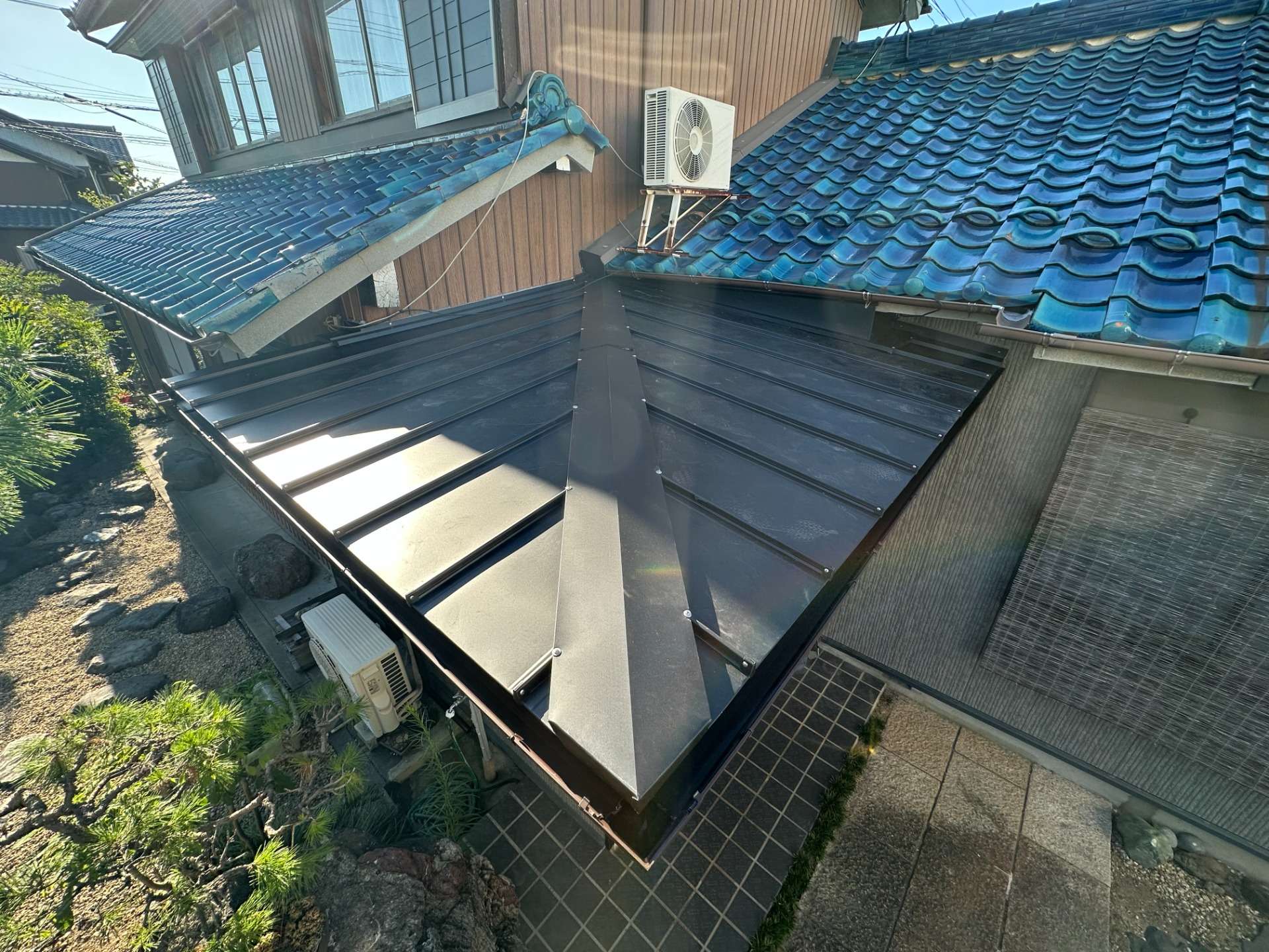 2026年8月施工　【岐阜市尻毛】築50年　銅板屋根葺き替え工事　破風板金巻き　あまどい交換
